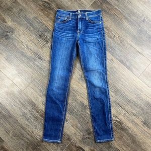 7 For All Mankind Skinny Blue Jeans Pants Denim ((size 25))